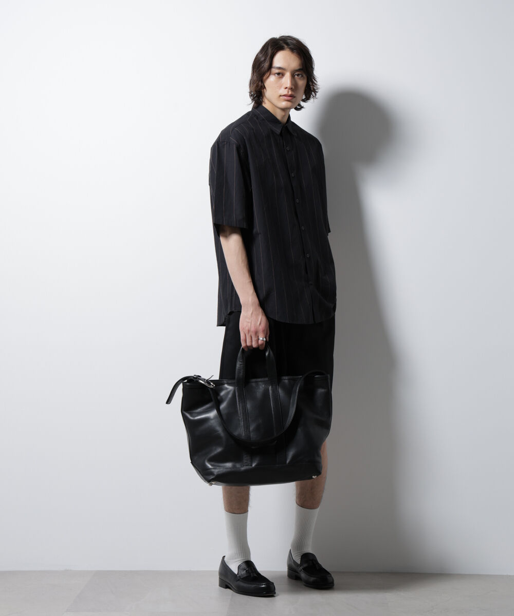 nano･universe「レギュラーカラーコットンリネンストライプシャツ」|シャツ・ブラウス|