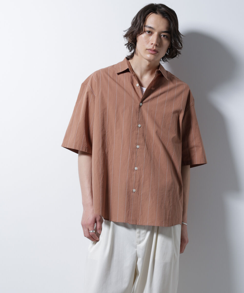 nano･universe「レギュラーカラーコットンリネンストライプシャツ」|シャツ・ブラウス|