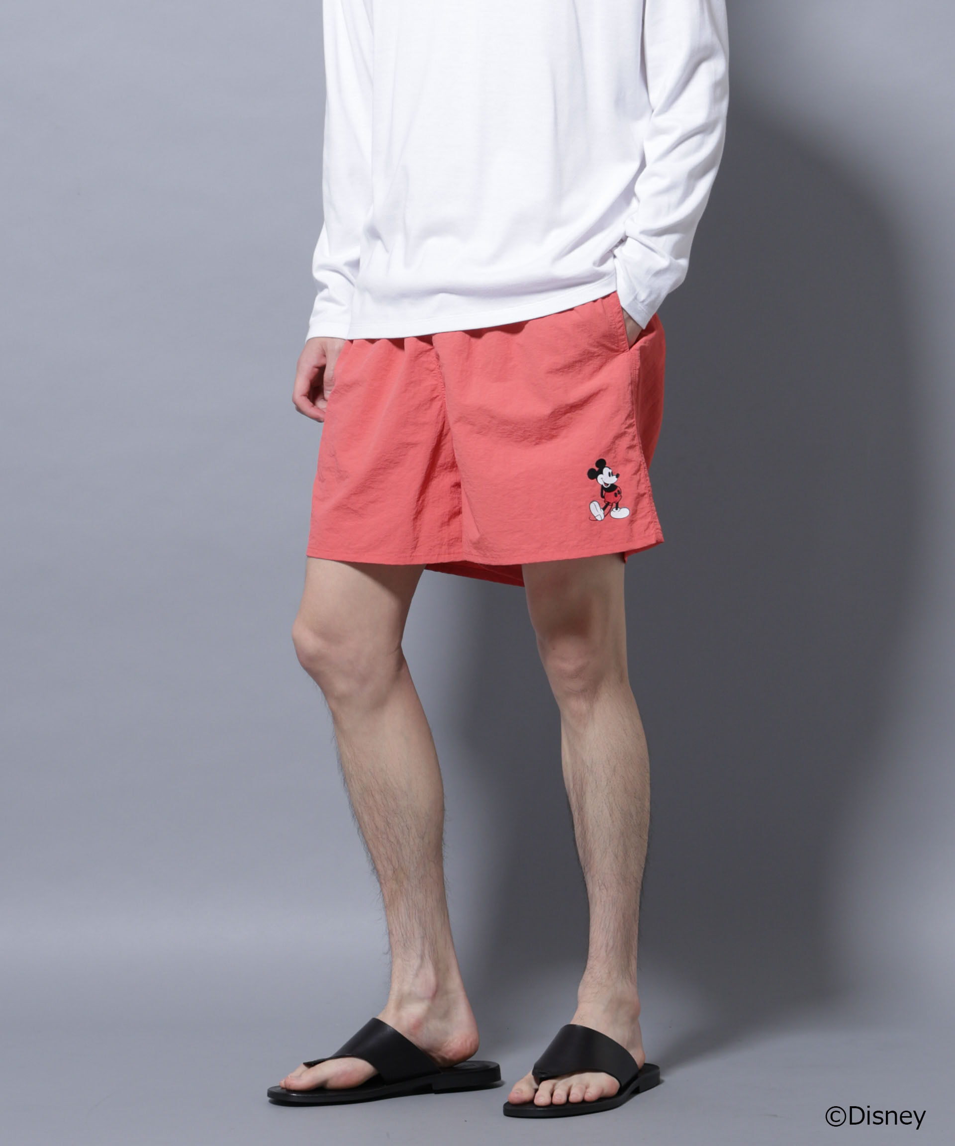 nano･universe「｢NJ/CLUB｣ ミッキーマウス/ナイロンショーツ」|チノ|コーラル7