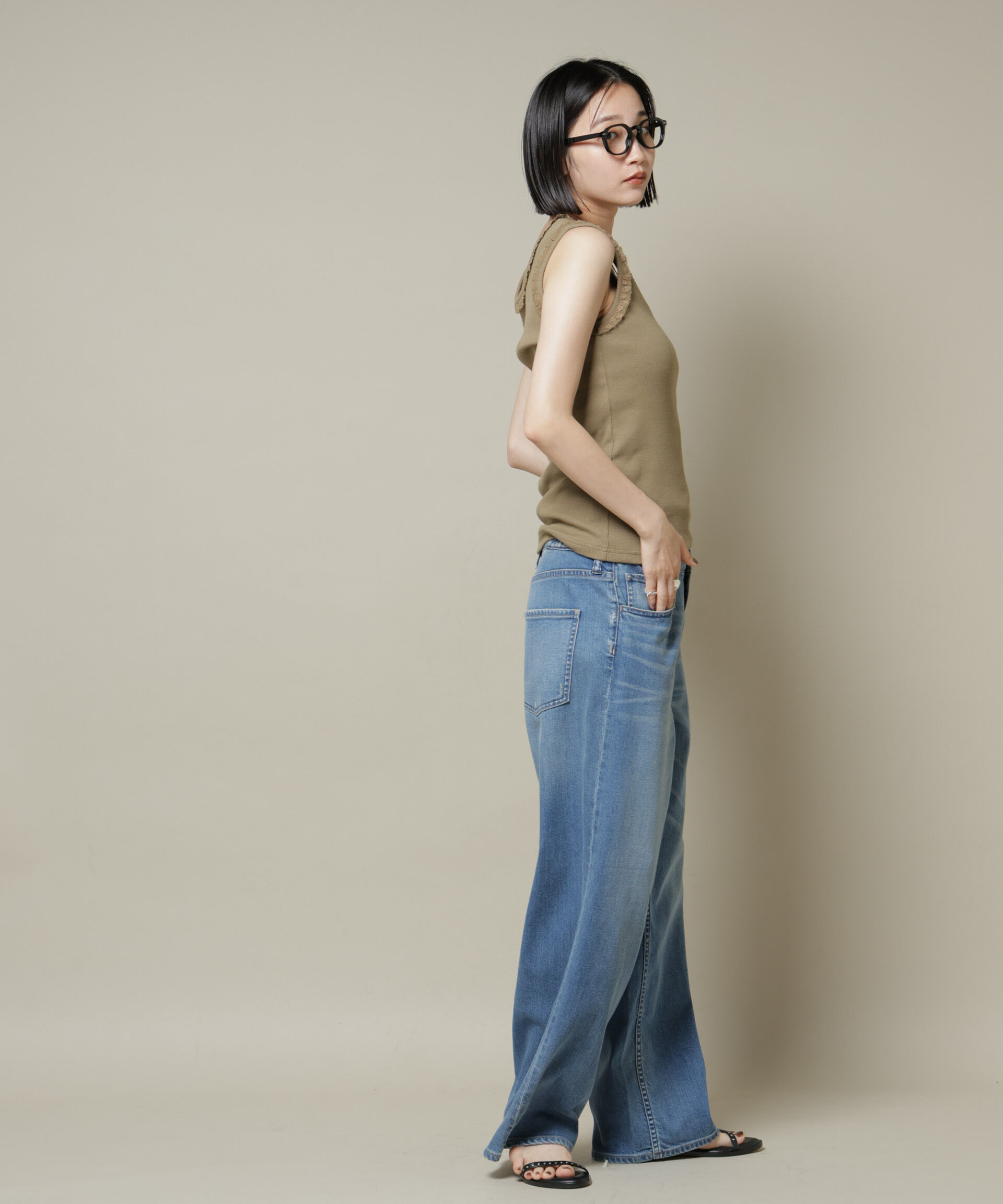 nano･universe「レーストリミングタンクトップ」|Tシャツ・カットソー|