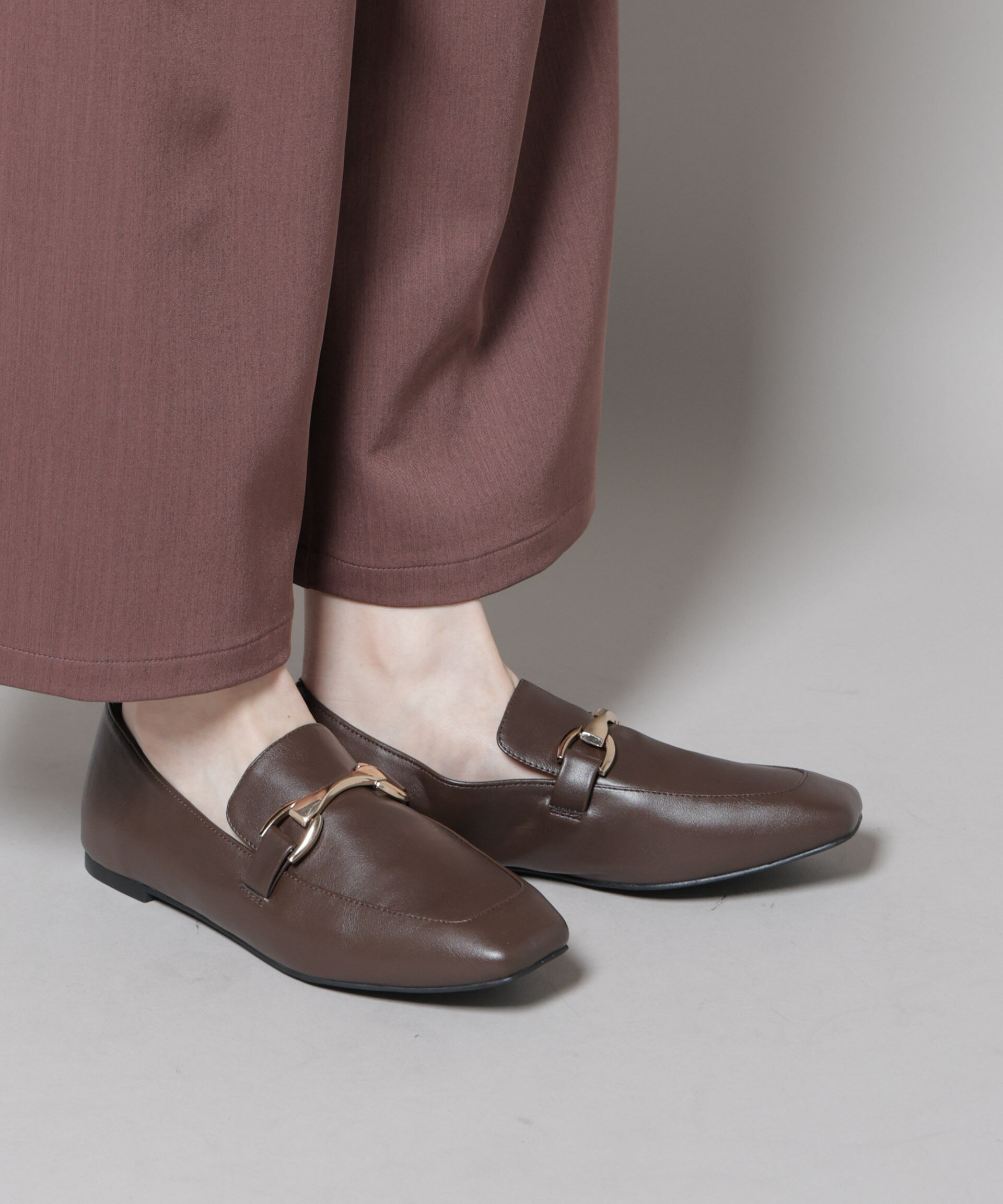 nano･universe「スクエアトゥバックル付きローファー」|ビジネス・ドレスシューズ|D.ブラウン2