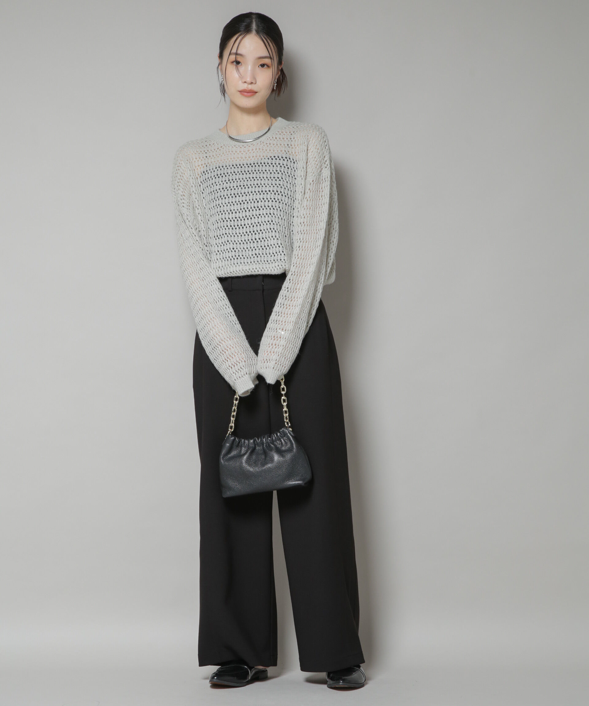 nano･universe「モヘヤライクメッシュニットトップス」|ニット・セーター|