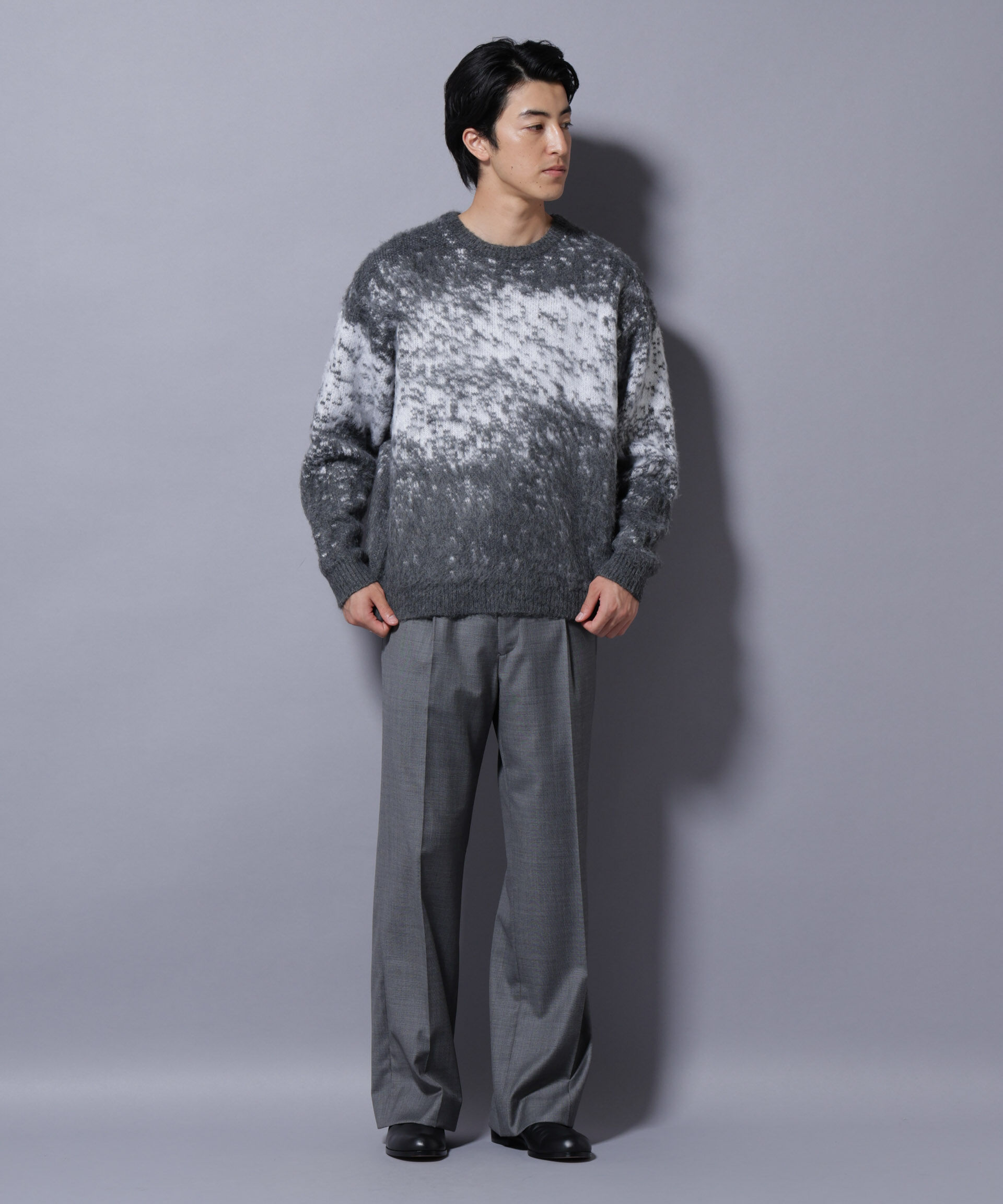 nano･universe「アート柄クルーネックニット1 シックカラー」|ニット・セーター|