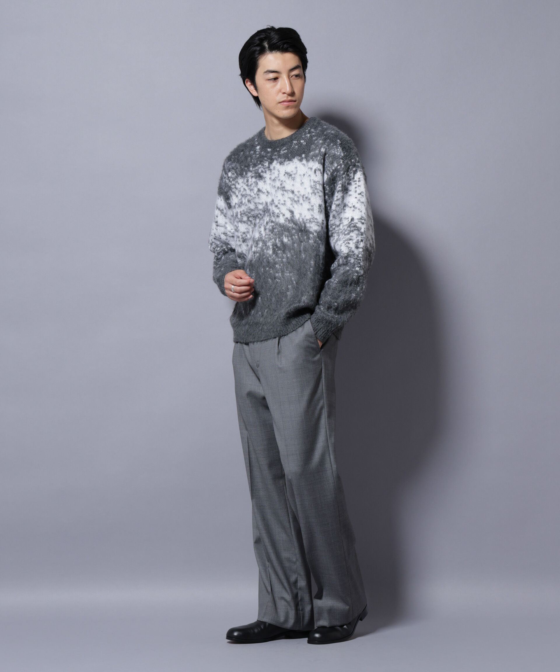 nano･universe「アート柄クルーネックニット1 シックカラー」|ニット・セーター|