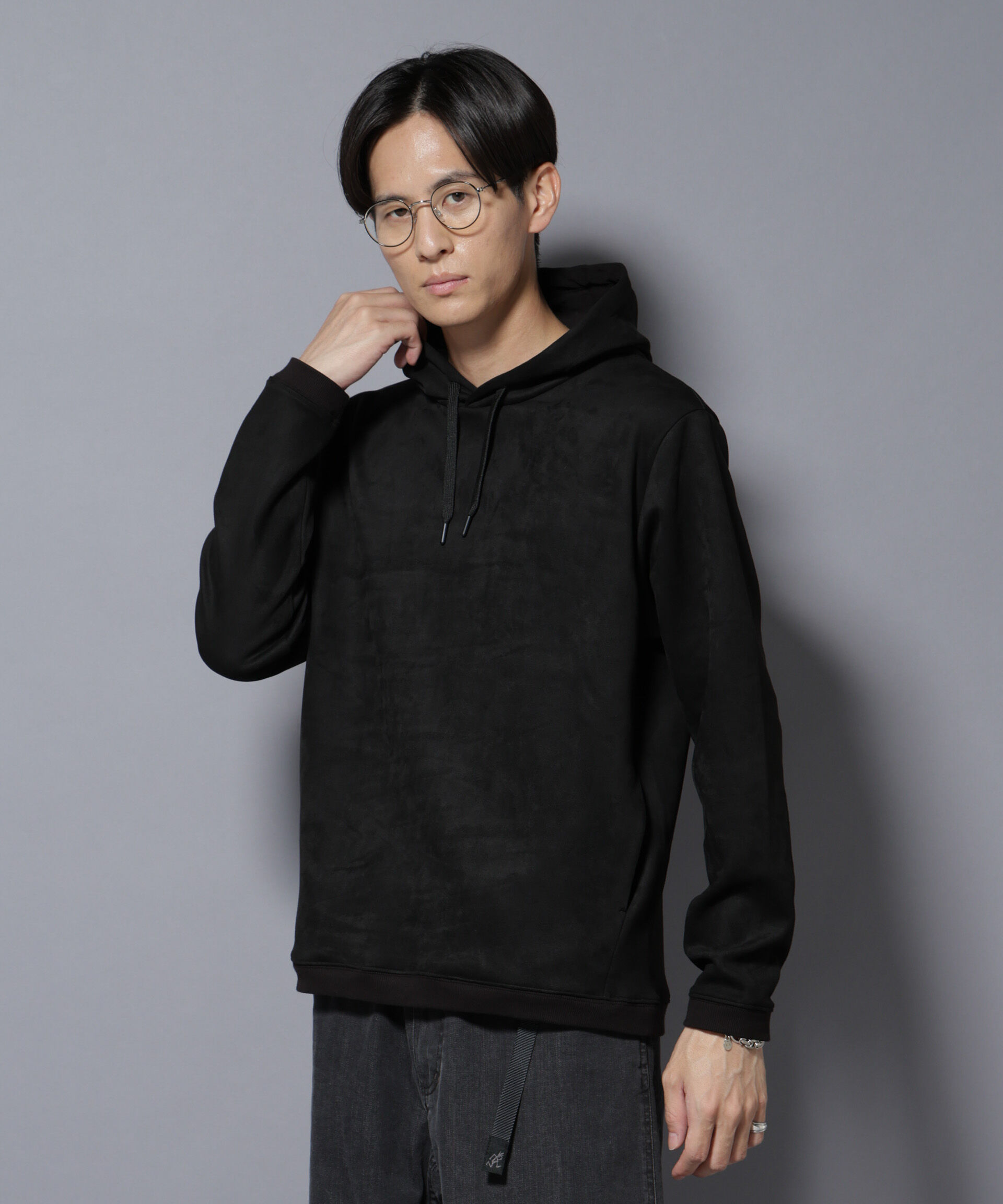 nano･universe「フェイクスエードフーディー 長袖」|Tシャツ・カットソー|