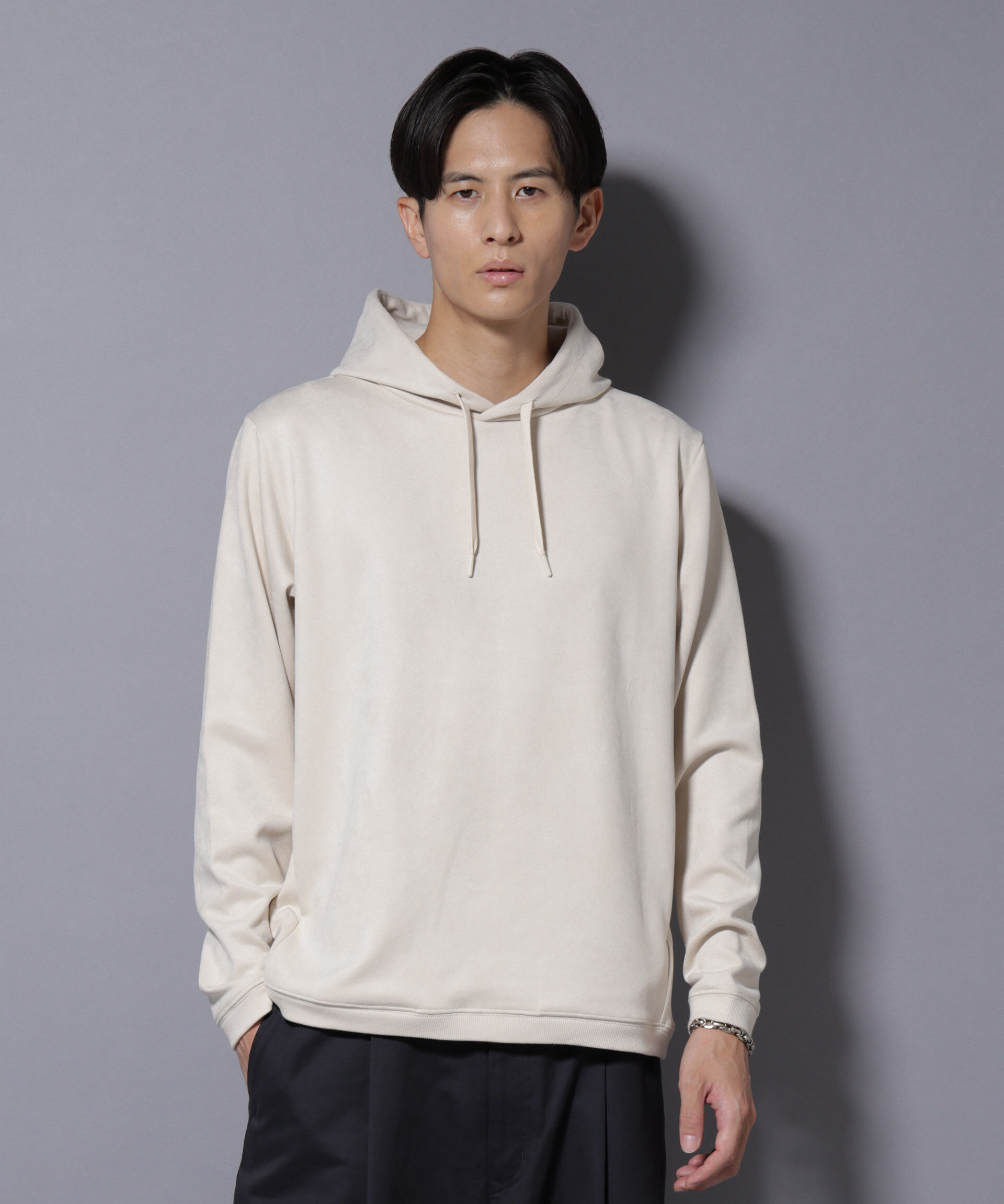 nano･universe「フェイクスエードフーディー 長袖」|Tシャツ・カットソー|