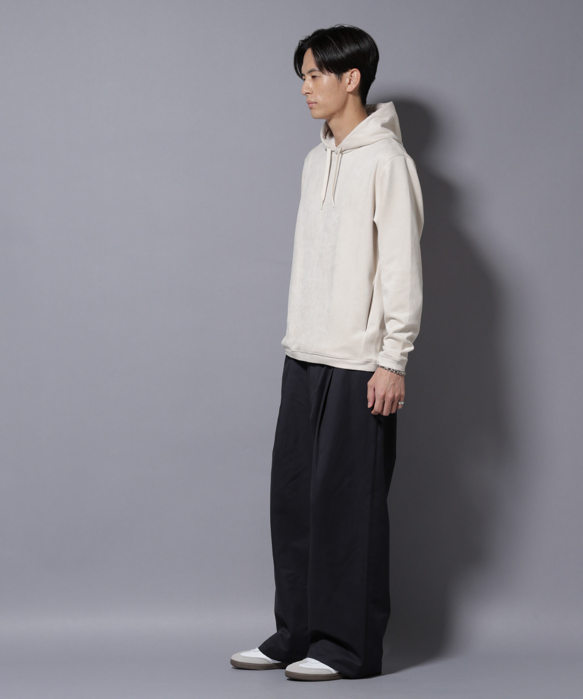 nano･universe「フェイクスエードフーディー 長袖」|Tシャツ・カットソー|