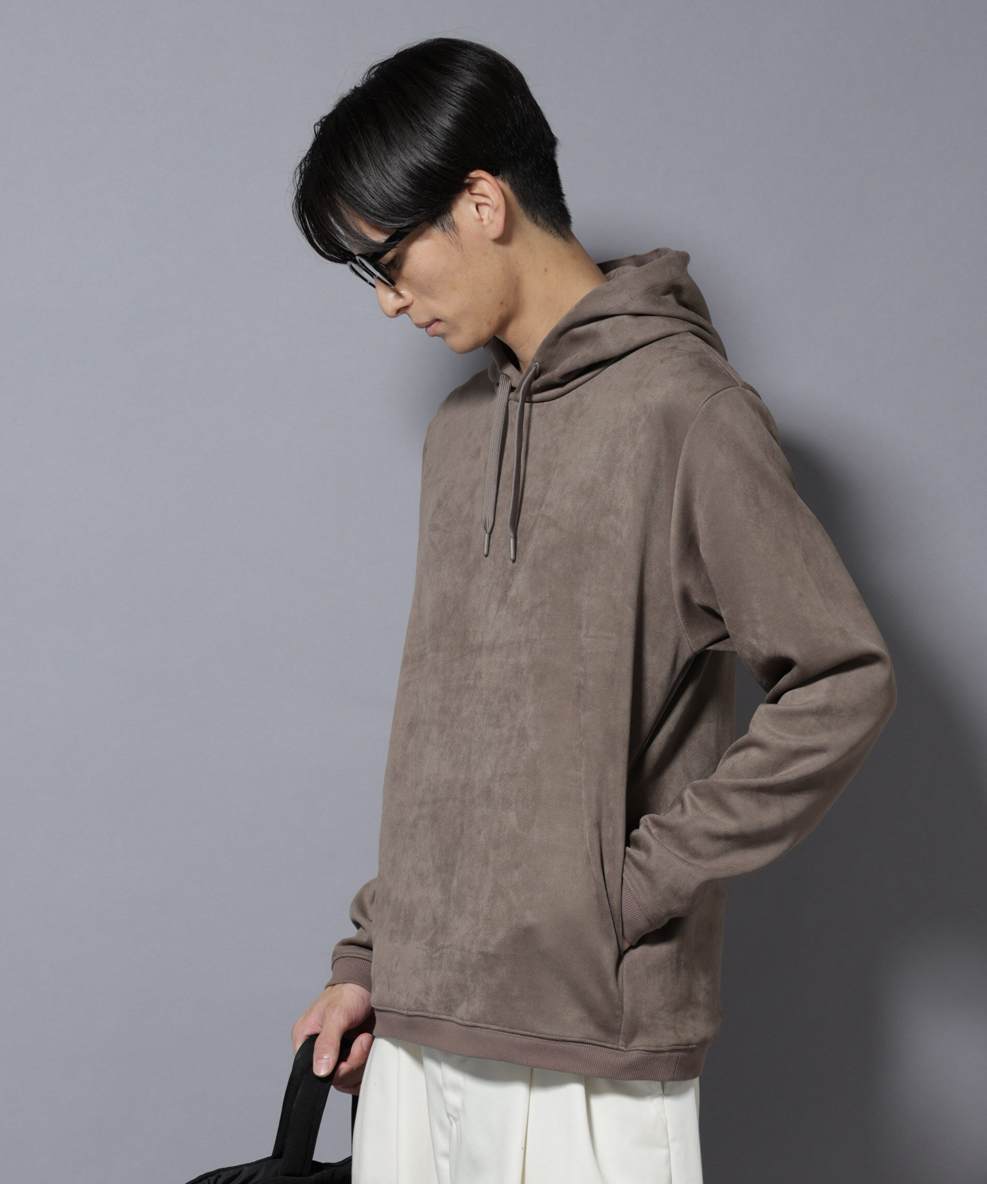 nano･universe「フェイクスエードフーディー 長袖」|Tシャツ・カットソー|