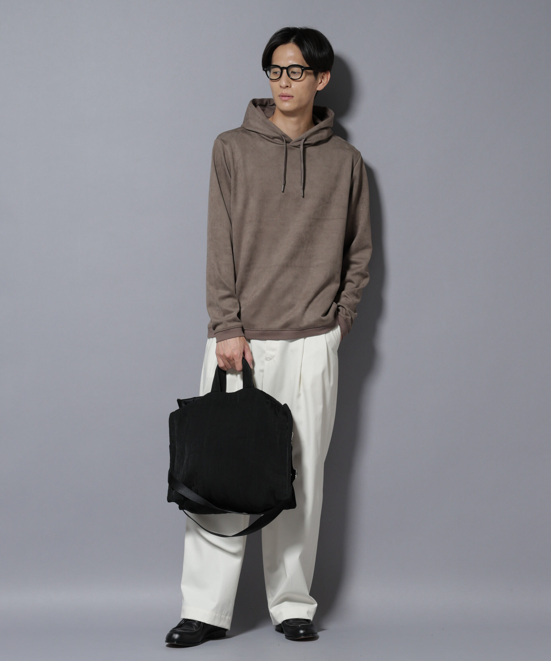 nano･universe「フェイクスエードフーディー 長袖」|Tシャツ・カットソー|