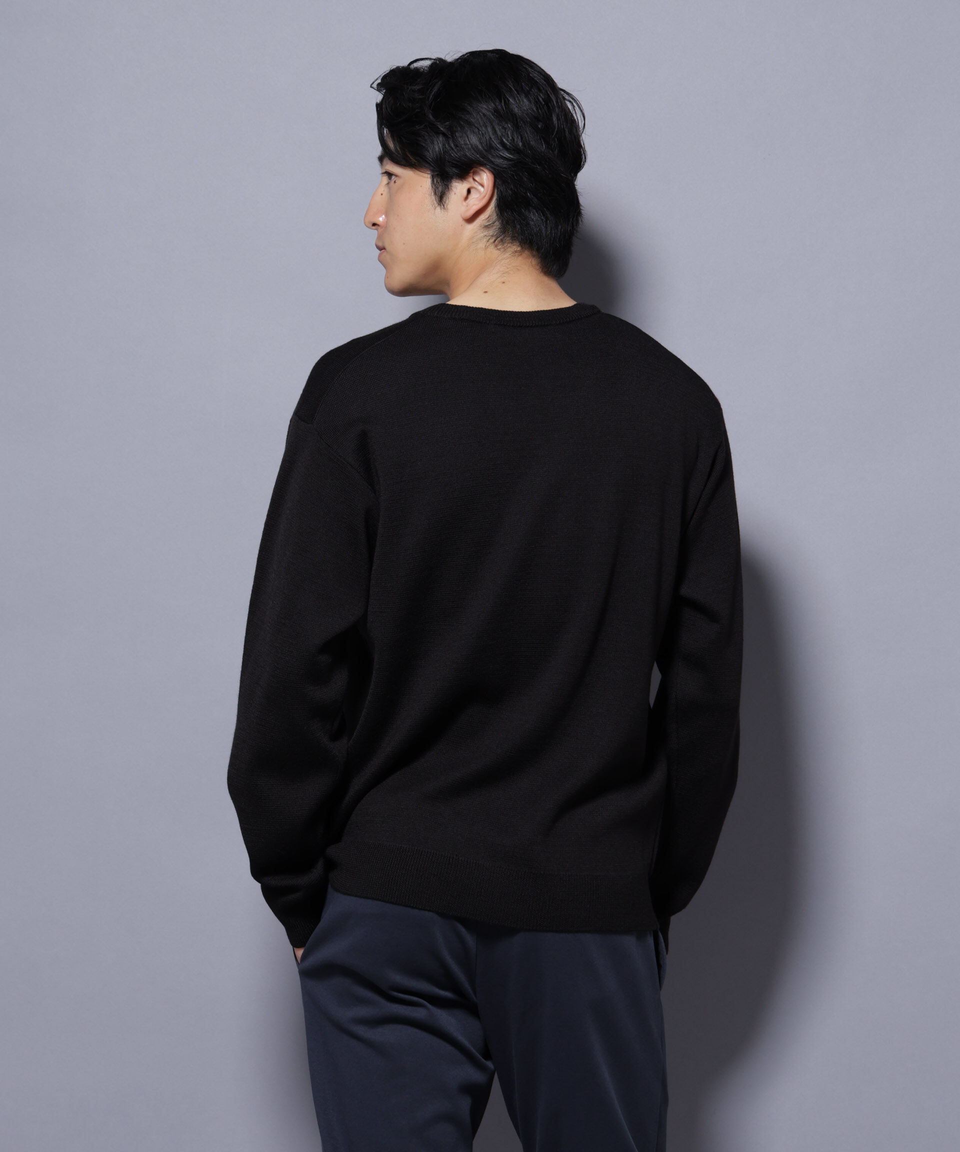 nano･universe「タスマニアウールミックス ミラノリブリラックスVネックニット」|ニット・セーター|