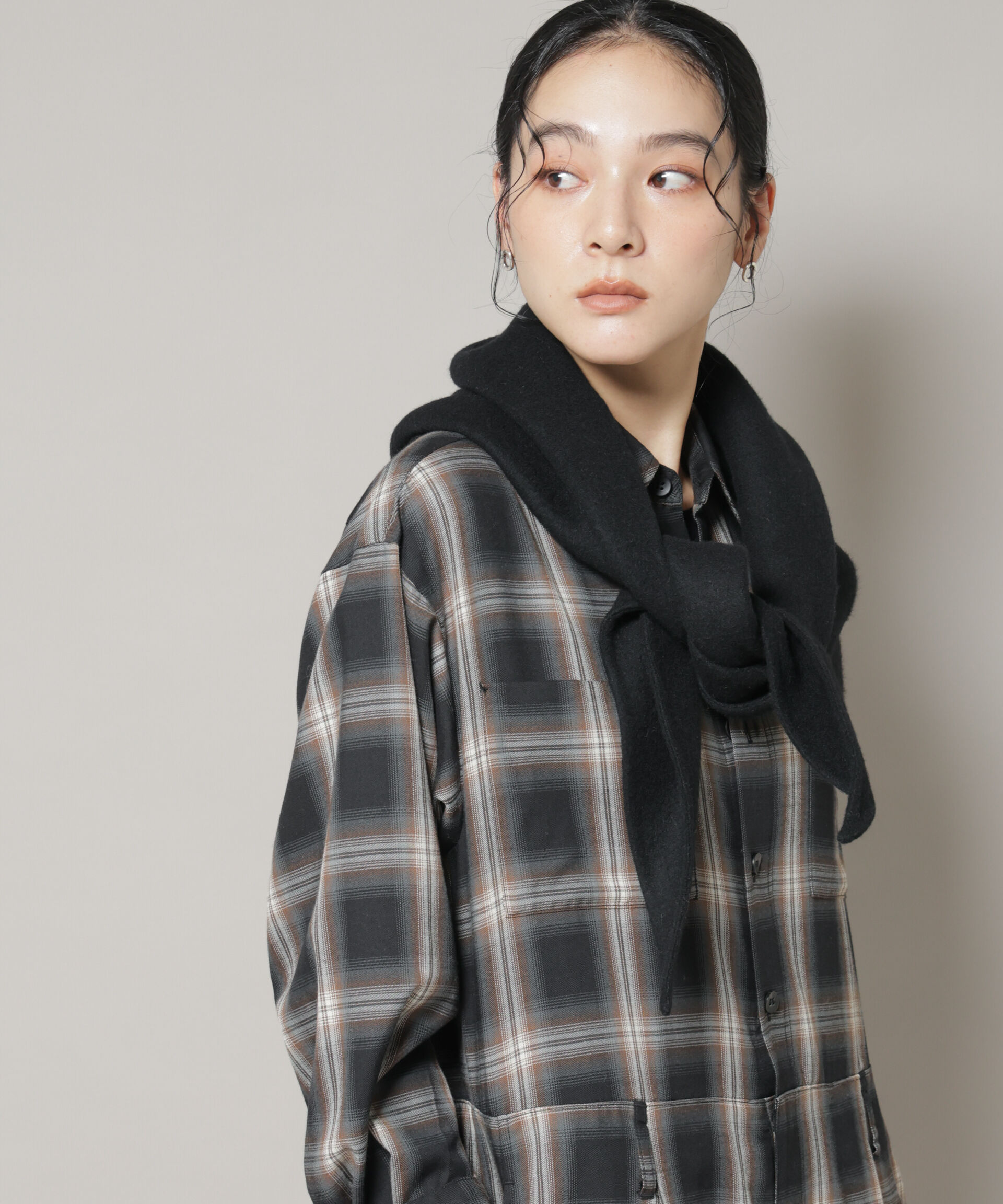 nano･universe「SUPER110blend リバー三角ストール」|マフラー|