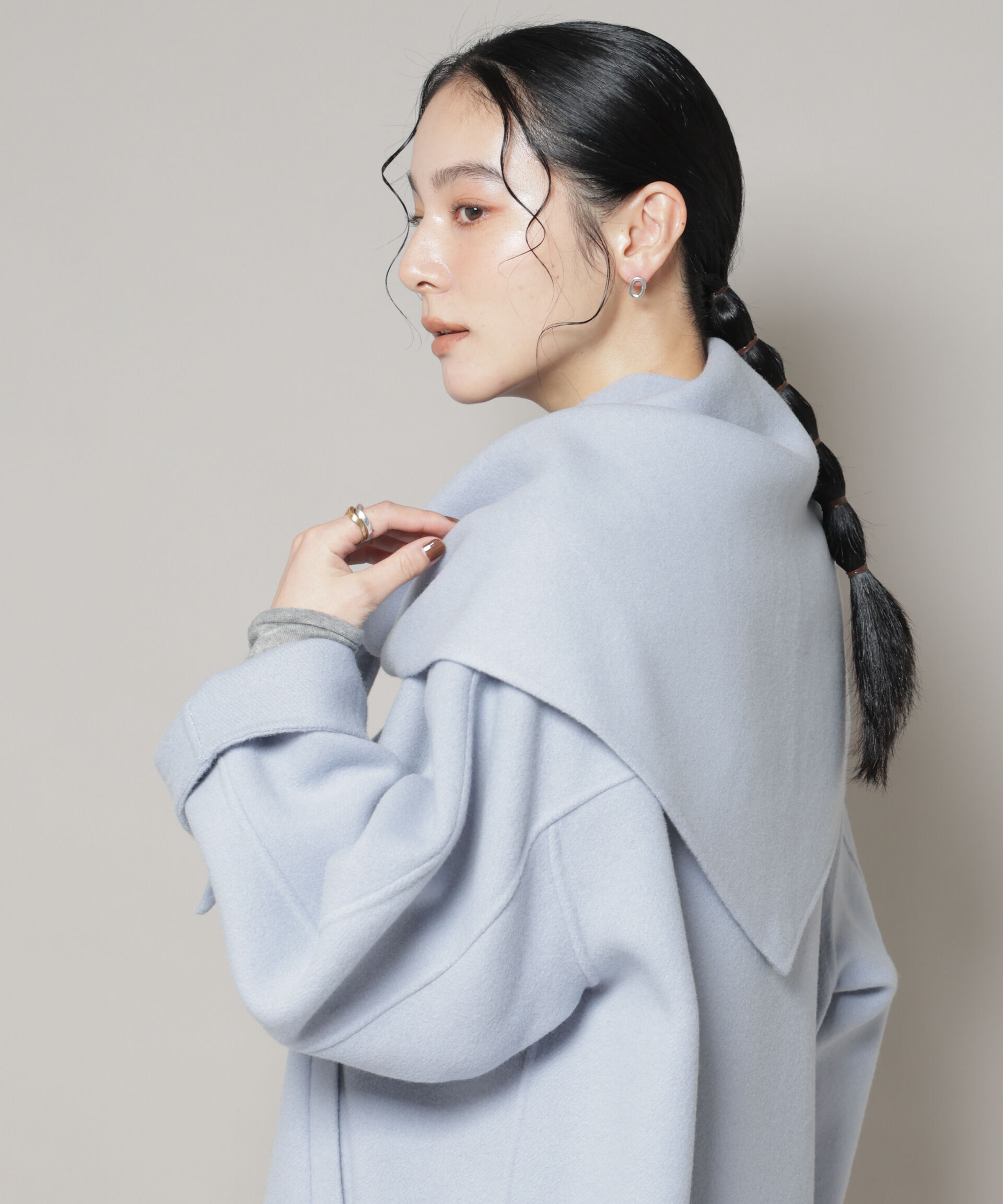 nano･universe「SUPER110blend リバー三角ストール」|マフラー|