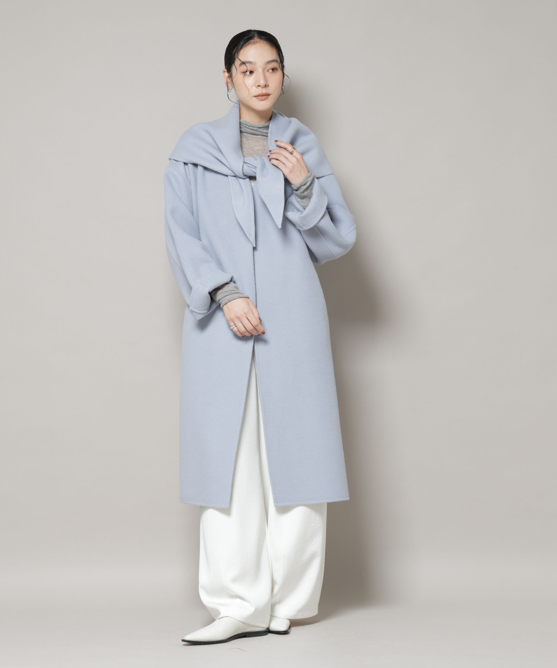 nano･universe「SUPER110blend リバー三角ストール」|マフラー|