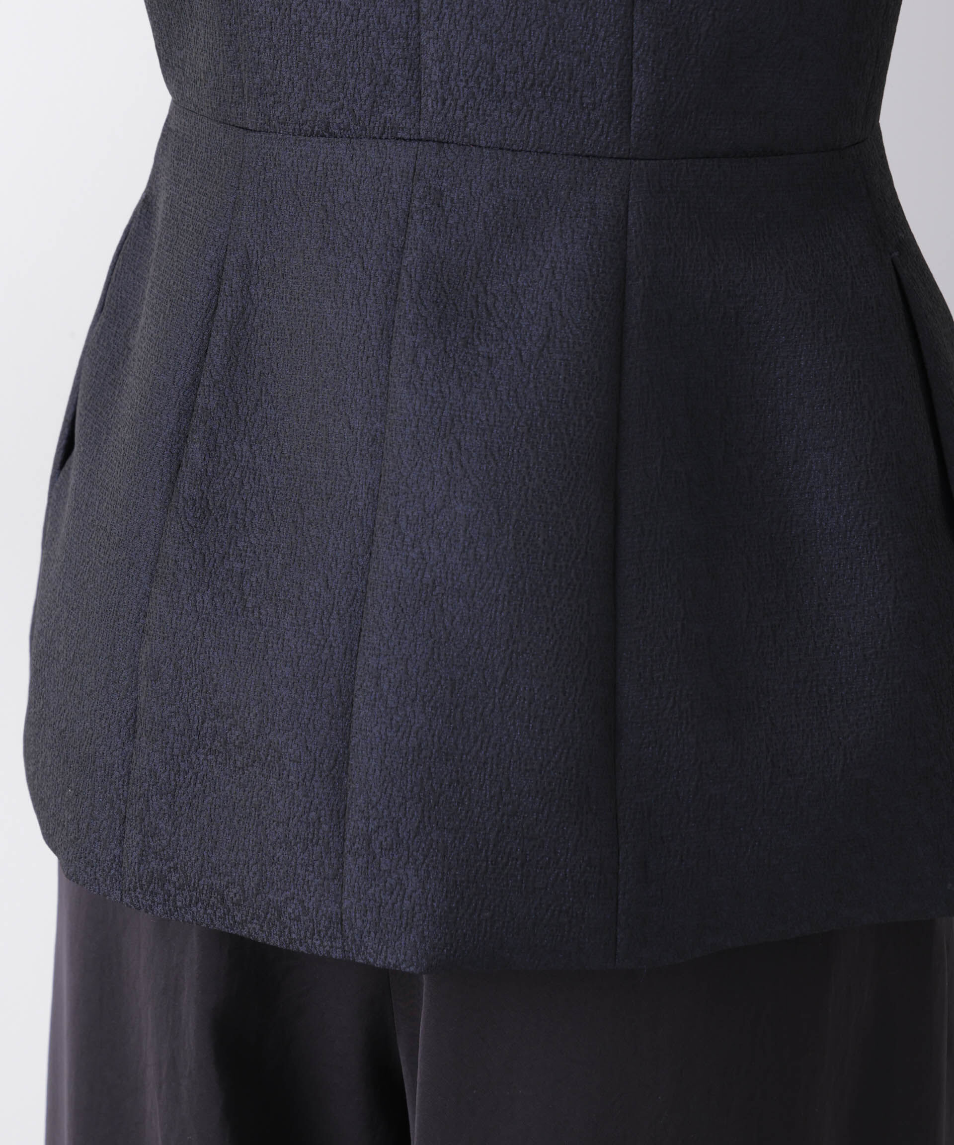 nano･universe「ジャガードペプラムジレ(セットアップ可)」|テーラードジャケット|