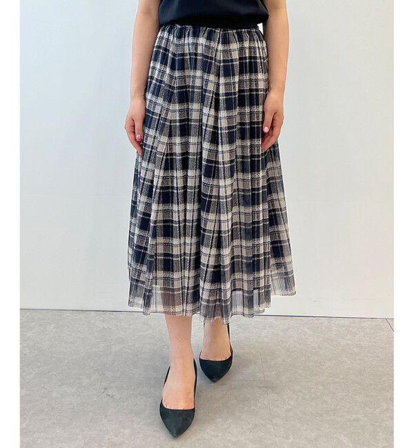 組曲「【WEB限定カラーあり】ツイードチェックチュールプリント スカート」|スカート|