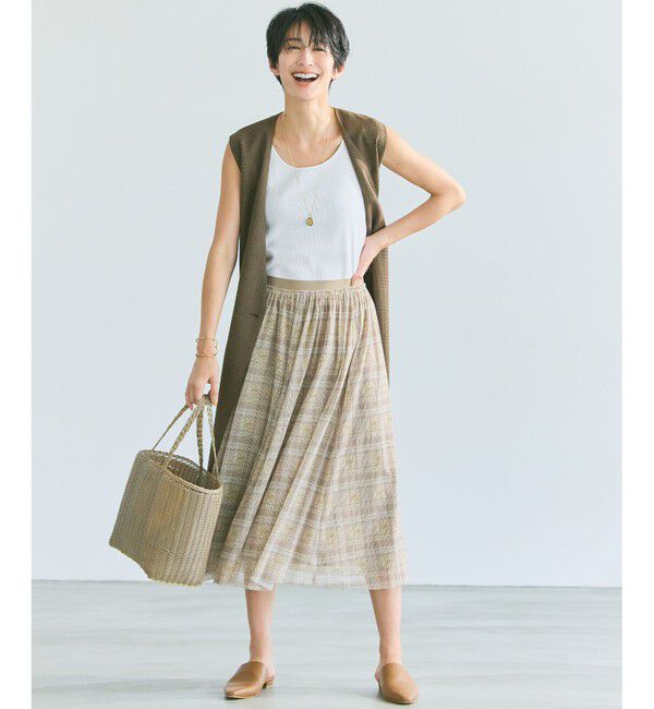 組曲「【WEB限定カラーあり】ツイードチェックチュールプリント スカート」|スカート|【WEB限定ｶﾗ