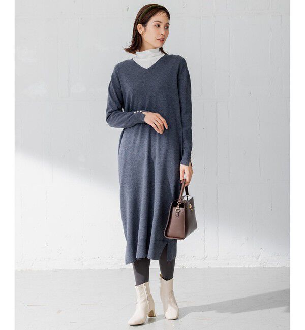 組曲「【洗える】Ｖネックニット ワンピース」|ワンピース|