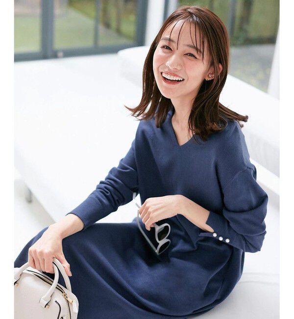 組曲「【洗える】Ｖネックニット ワンピース」|ワンピース|