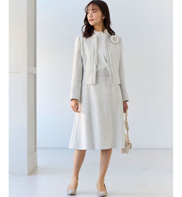 組曲「【KUMIKYOKU NAVY】ラメループモールツイード フレアスカート」|スカート|