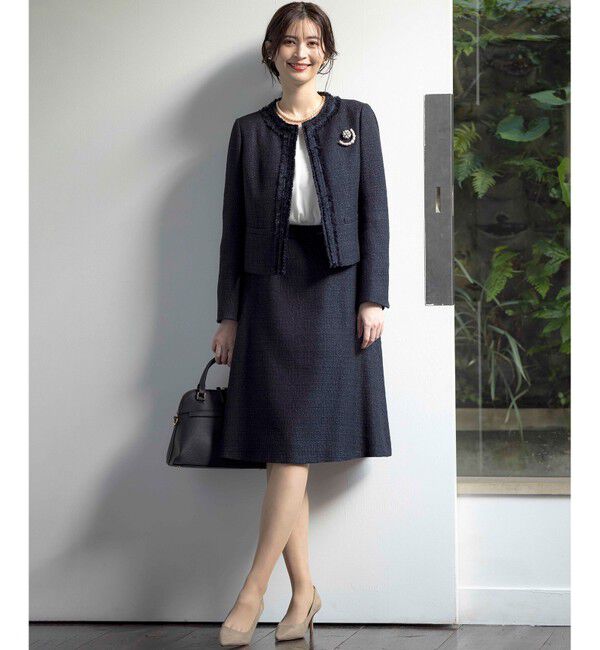 組曲「【KUMIKYOKU NAVY】ラメループモールツイード フレアスカート」|スカート|