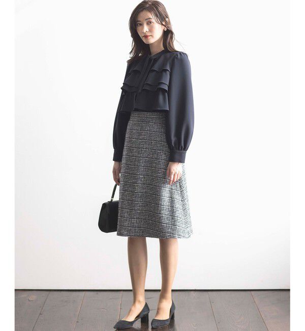 組曲「【KUMIKYOKU NAVY】ラメループモールツイード フレアスカート」|スカート|