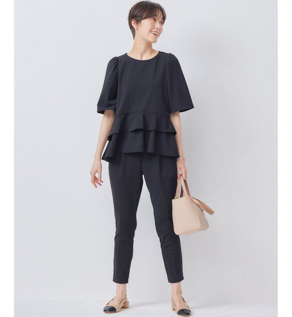 組曲「【接触冷感・吸湿・UVカット】ジョーゼットジャージーフリルブラウス」|シャツ・ブラウス|