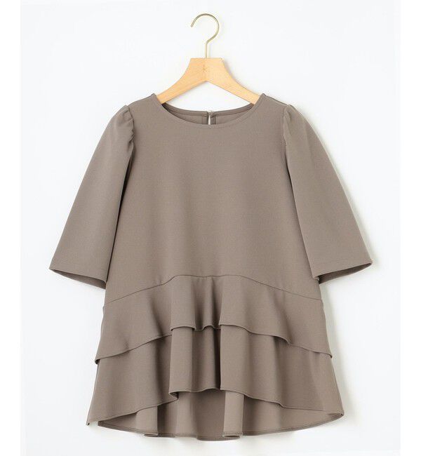 組曲「【接触冷感・吸湿・UVカット】ジョーゼットジャージーフリルブラウス」|シャツ・ブラウス|