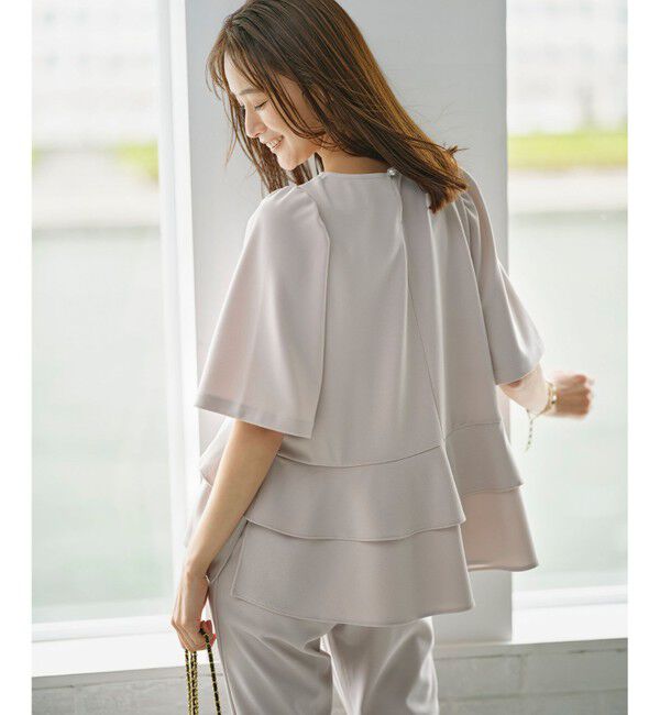 組曲「【接触冷感・吸湿・UVカット】ジョーゼットジャージーフリルブラウス」|シャツ・ブラウス|