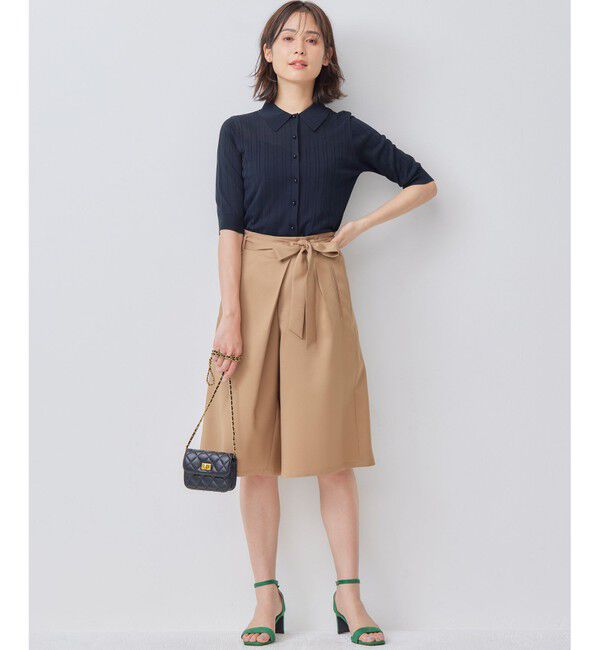 組曲「【WEB限定カラーあり】衿付きシアーニットポロ」|ニット・セーター|