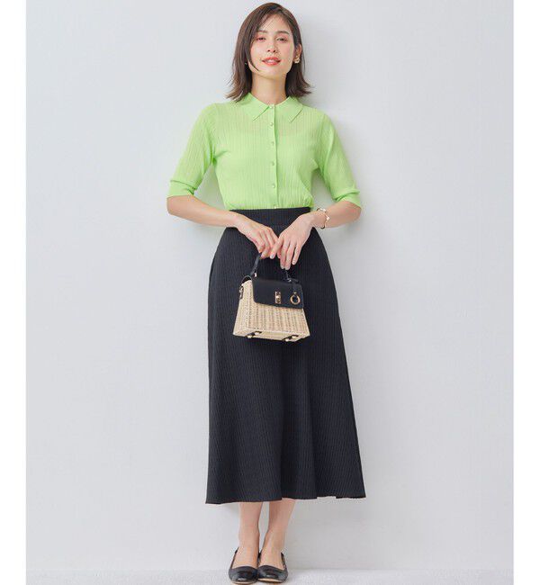 組曲「【WEB限定カラーあり】衿付きシアーニットポロ」|ニット・セーター|