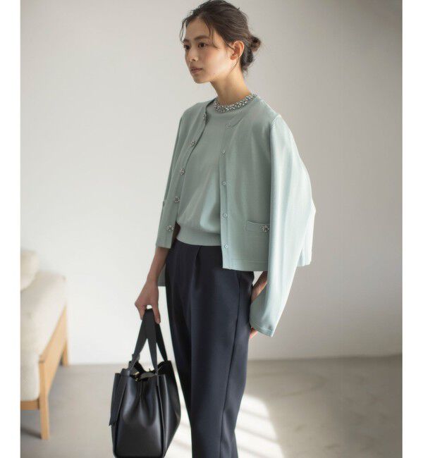 組曲「【WEB限定】ビジューニット ジャケット」|カーディガン|