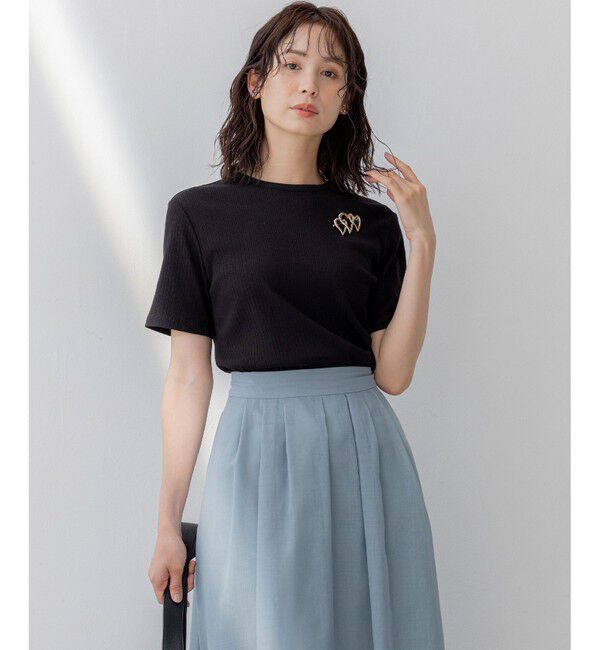 組曲「ベーシックリブ Tシャツ」|Tシャツ・カットソー|ブラック系