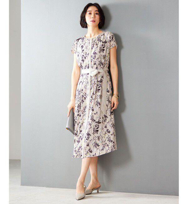 自由区「【ご好評につき追加生産・新色追加】ハーバルフロープリント ワンピース」|ドレス|ベージュ系4