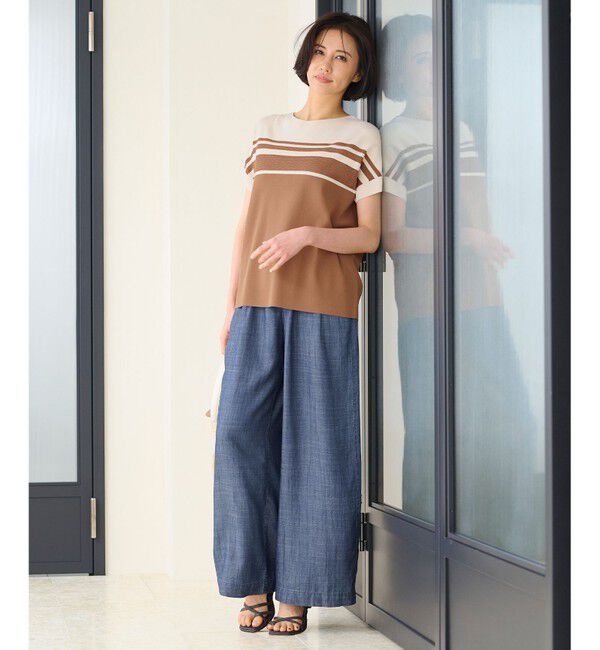 自由区「【洗える・XSサイズあり】テンセルリネンデニムワイド パンツ」|その他|