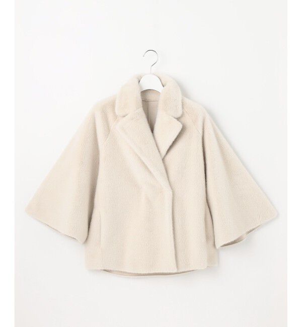 自由区「エコミンクショート コート」|その他|ベージュ系