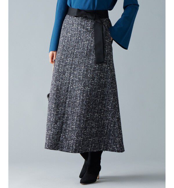 自由区「プリントジャガードストレッチ スカート」|スカート|ブラック系5