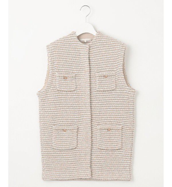 自由区「ツイード調ニット ジレ」|ベスト・ジレ|
