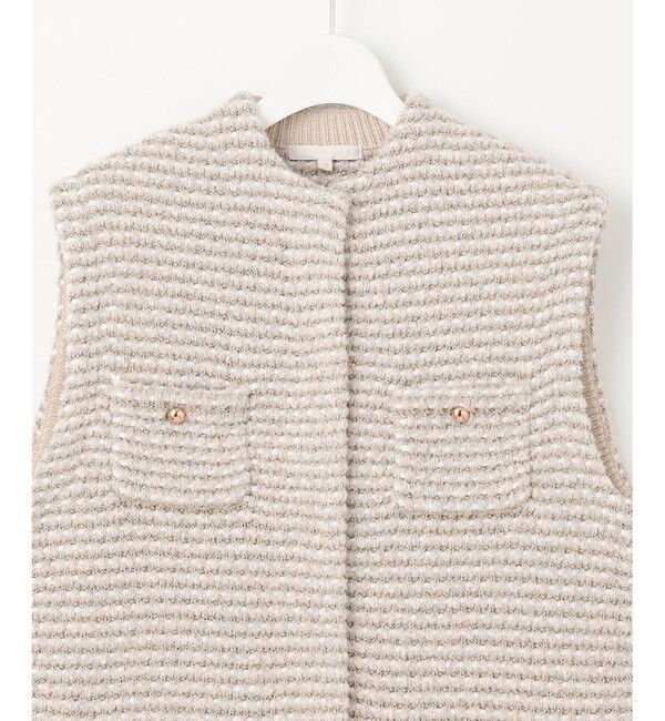 自由区「ツイード調ニット ジレ」|ベスト・ジレ|