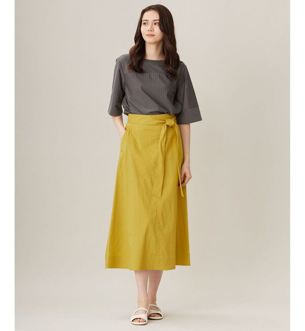 自由区「【洗える】ストレッチシャーティング5分袖 ブラウス」|シャツ・ブラウス|