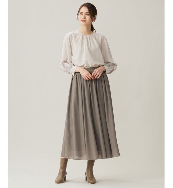 自由区「【洗える】シアーエンブロイダリープルオーバー ブラウス」|シャツ・ブラウス|