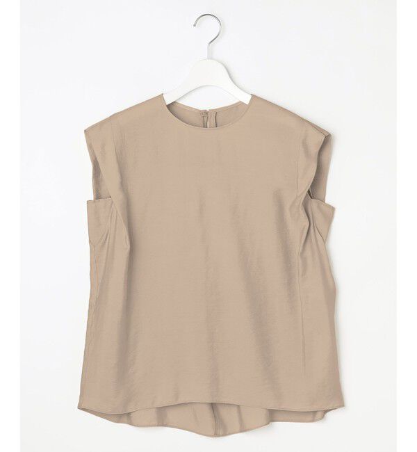 自由区「【カタログ掲載・セットアップ対応・接触冷感・UVケア・洗える】エアリーツイルノースリーブ ブラウス」|シャツ・ブラウス|