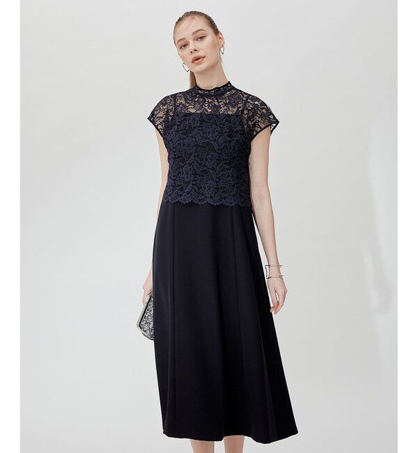 23区「【APPLAUDIR】レースコンビ ドレス」|ドレス|ネイビー系