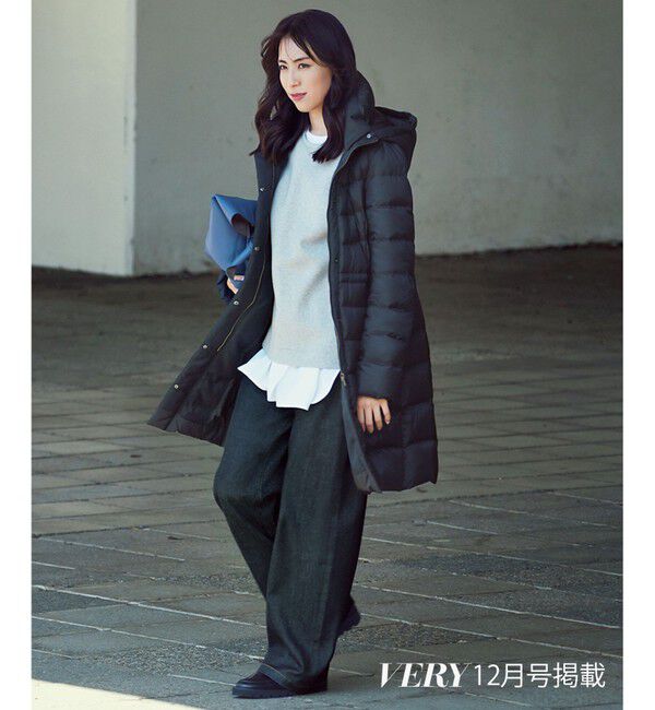 23区「【VERY掲載/新色追加】シレータフタ ロング ダウンコート」|ダウン|ネイビー系