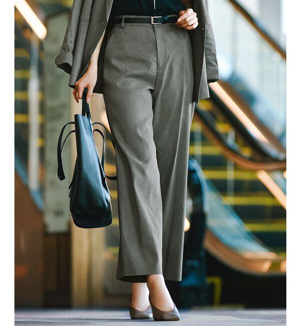 23区「【CLASSY.6月号掲載/洗える】リネンレーヨンストレッチ ワイドパンツ」|その他|カーキ系