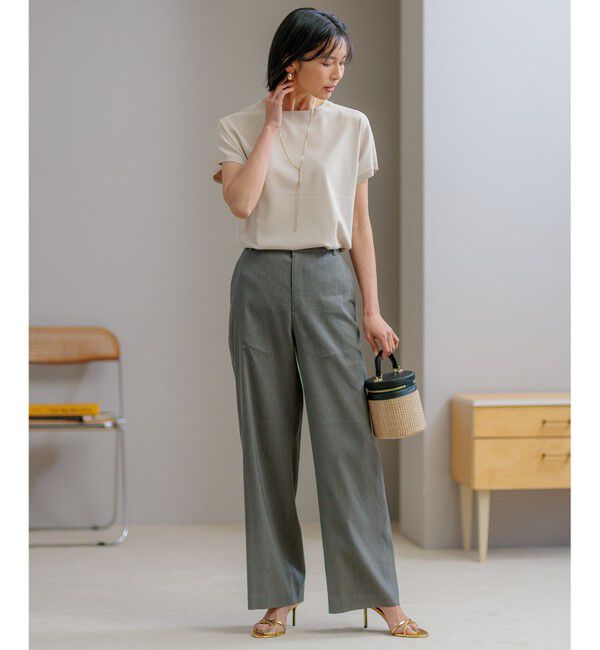 23区「【CLASSY.6月号掲載/洗える】リネンレーヨンストレッチ ワイドパンツ」|その他|