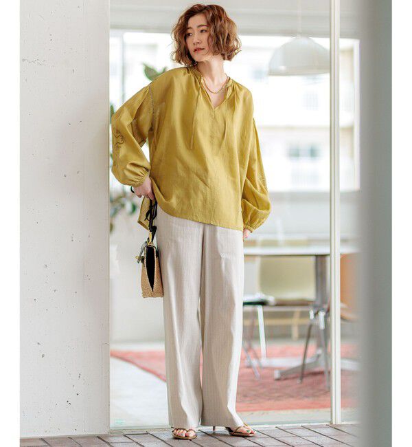 23区「【CLASSY.6月号掲載/洗える】リネンレーヨンストレッチ ワイドパンツ」|その他|