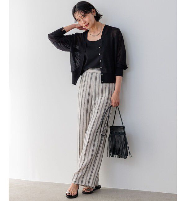 23区「【新色追加】シャイニーシアー ニット カーディガン」|カーディガン|