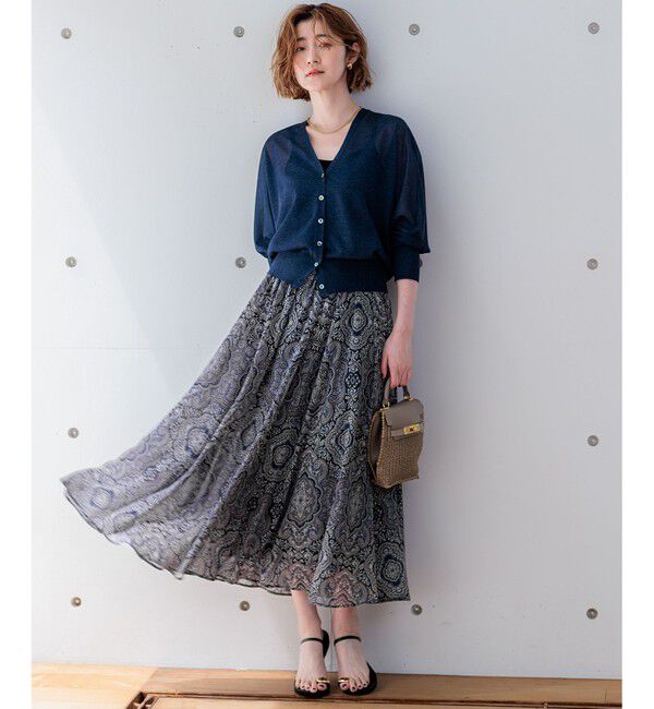 23区「【新色追加】シャイニーシアー ニット カーディガン」|カーディガン|