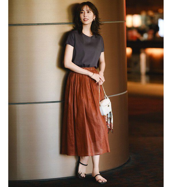 23区「【接触冷感/洗える】シアーフィルム フレアスカート」|スカート|