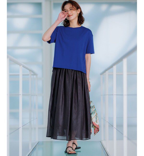 23区「【接触冷感/洗える】シアーフィルム フレアスカート」|スカート|